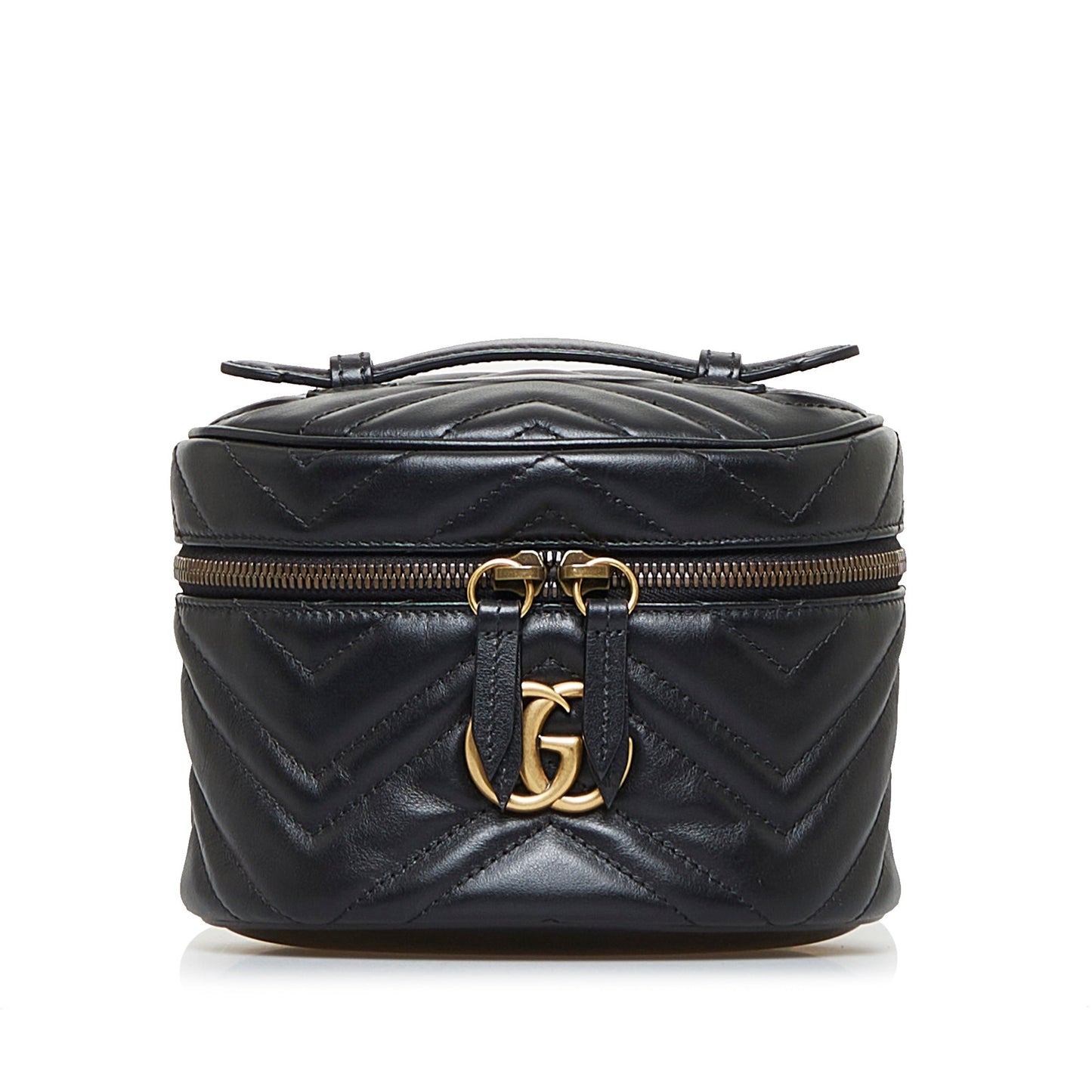 Gucci GG Marmont Black Quilted Chain Backpack