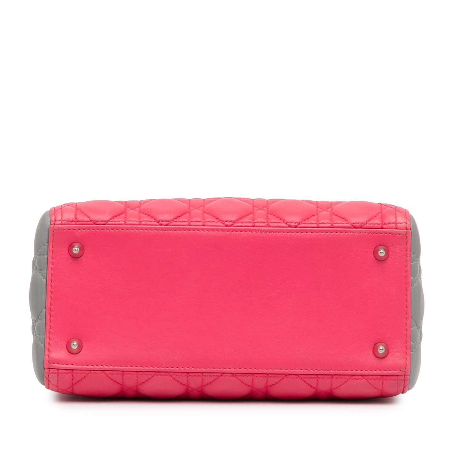Pink Dior Medium Tricolor Lambskin Cannage Lady Dior Satchel