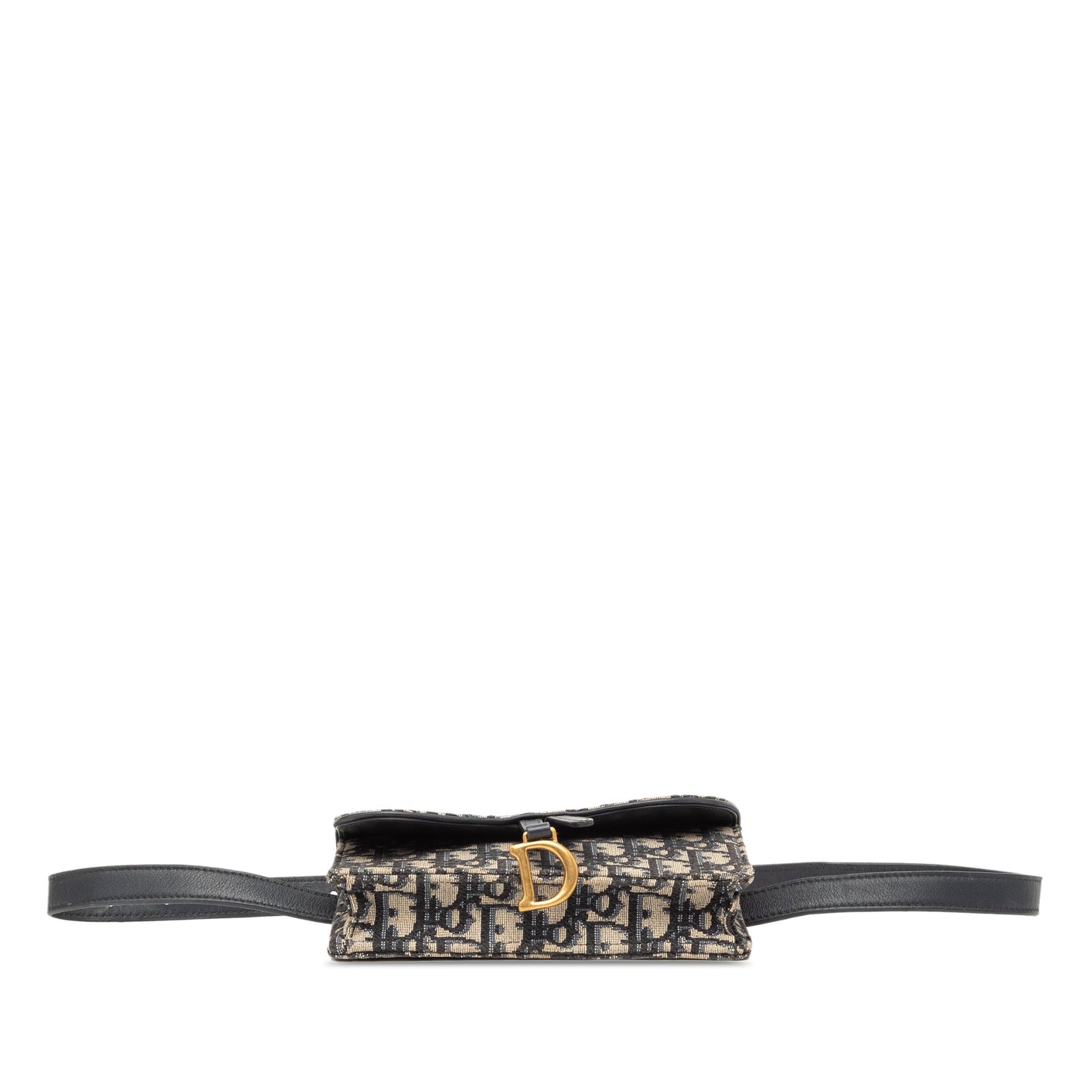 Blue Dior Oblique Canvas Saddle Belt Bag