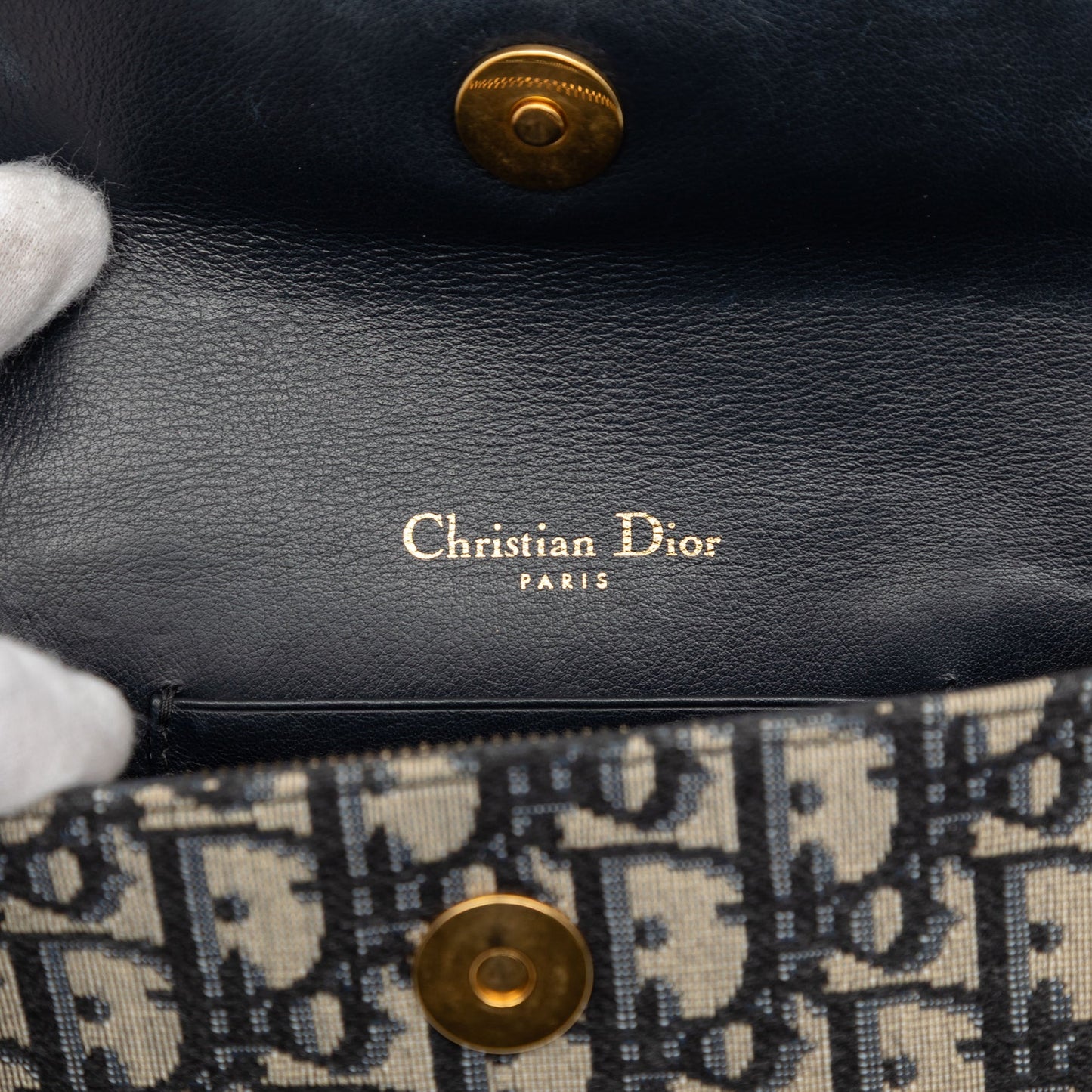 Blue Dior Oblique Canvas Saddle Belt Bag