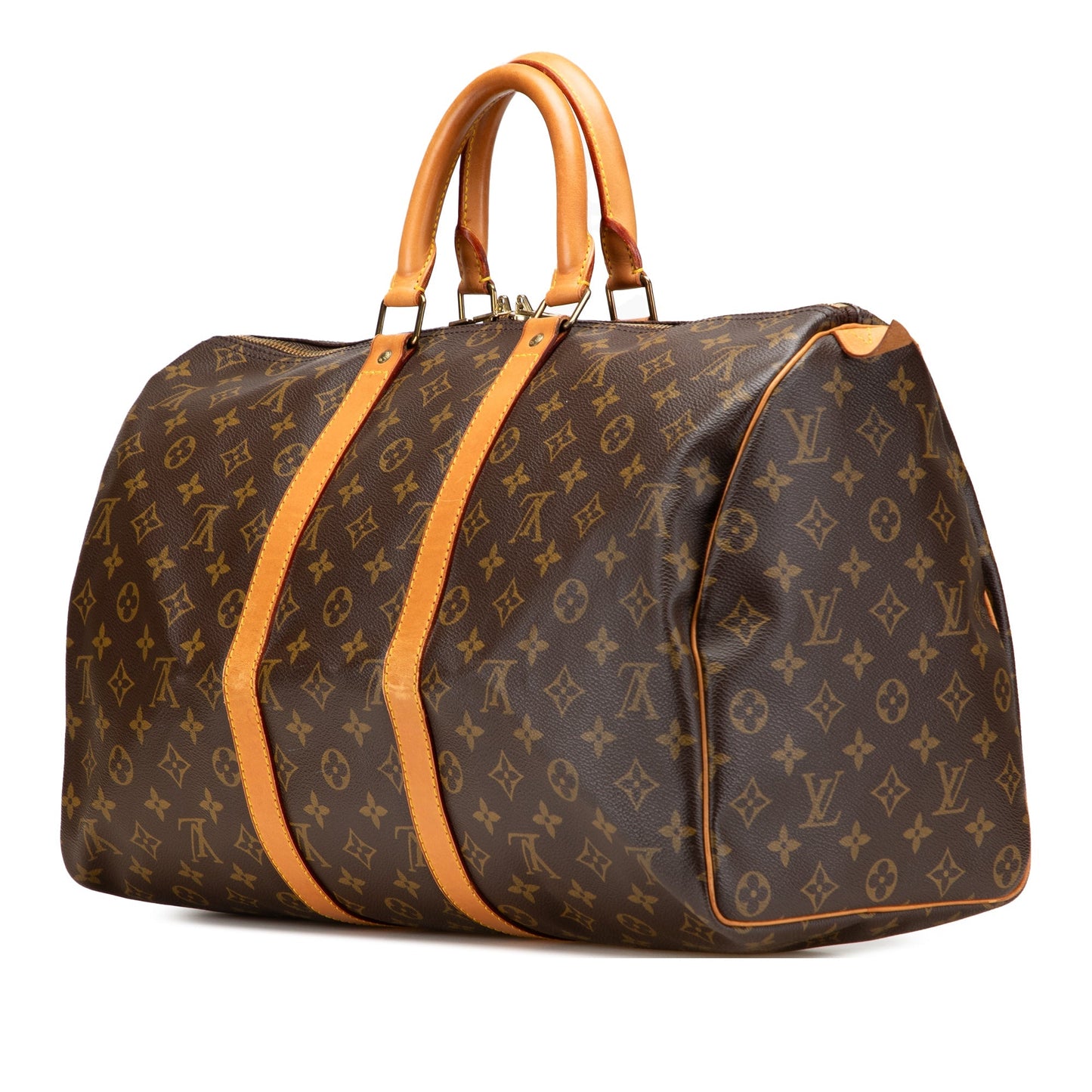 Brown Louis Vuitton Monogram Keepall 45 Travel Bag