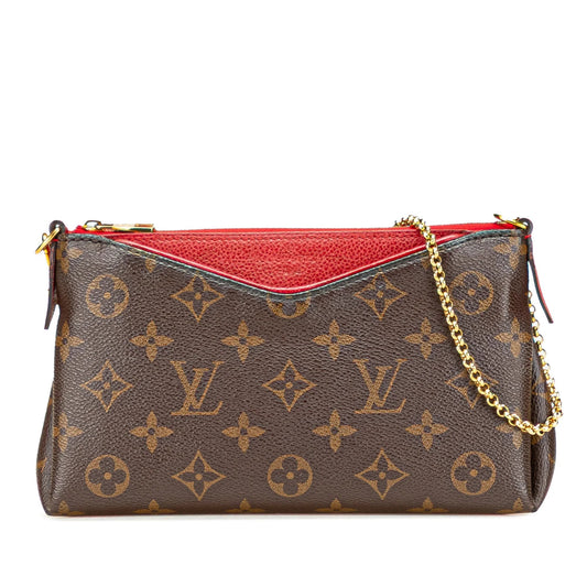 Brown Louis Vuitton Monogram Pallas Clutch Satchel