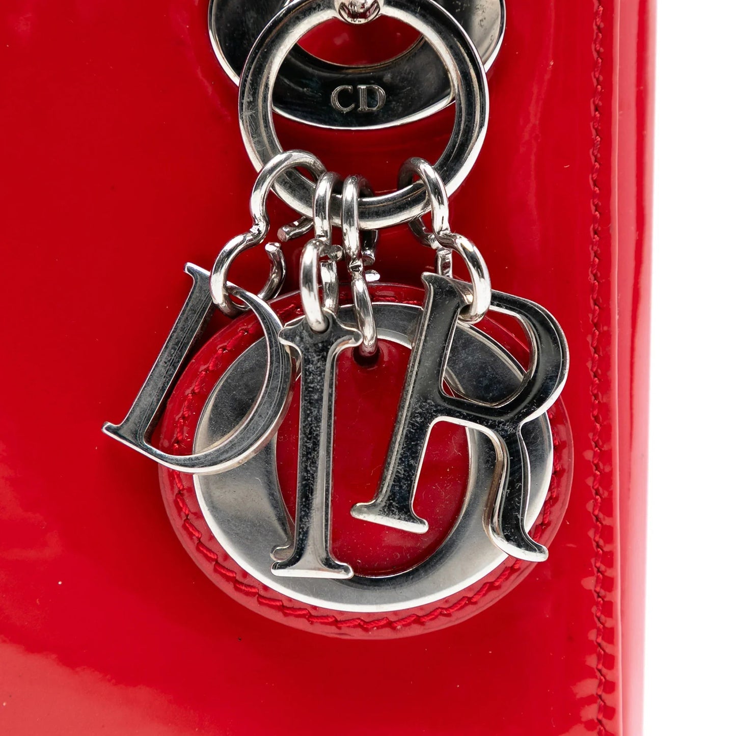 Red Dior Mini Patent Lady Dior Satchel