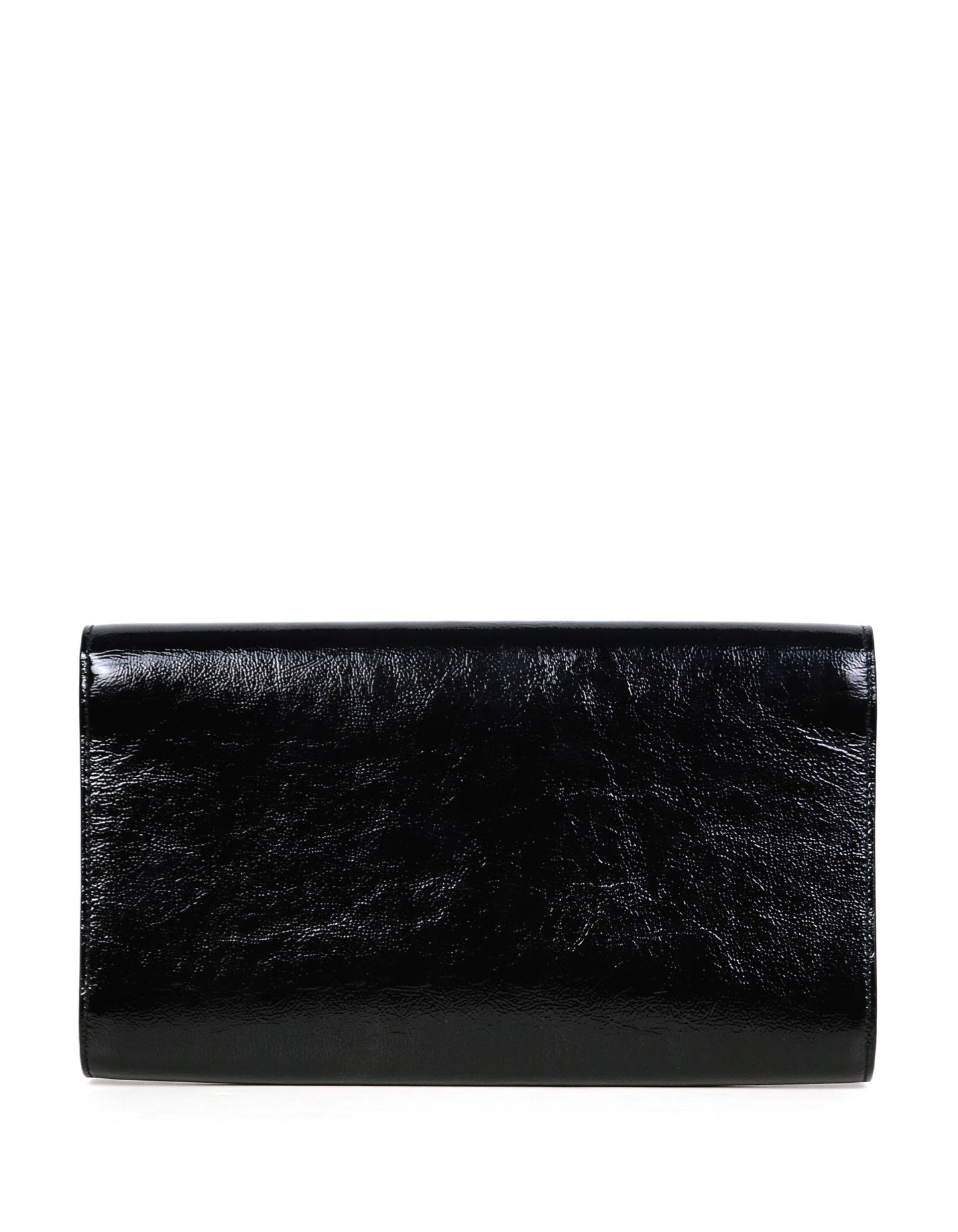 Yves Saint Laurent Black Patent Large Belle De Jour Clutch Bag