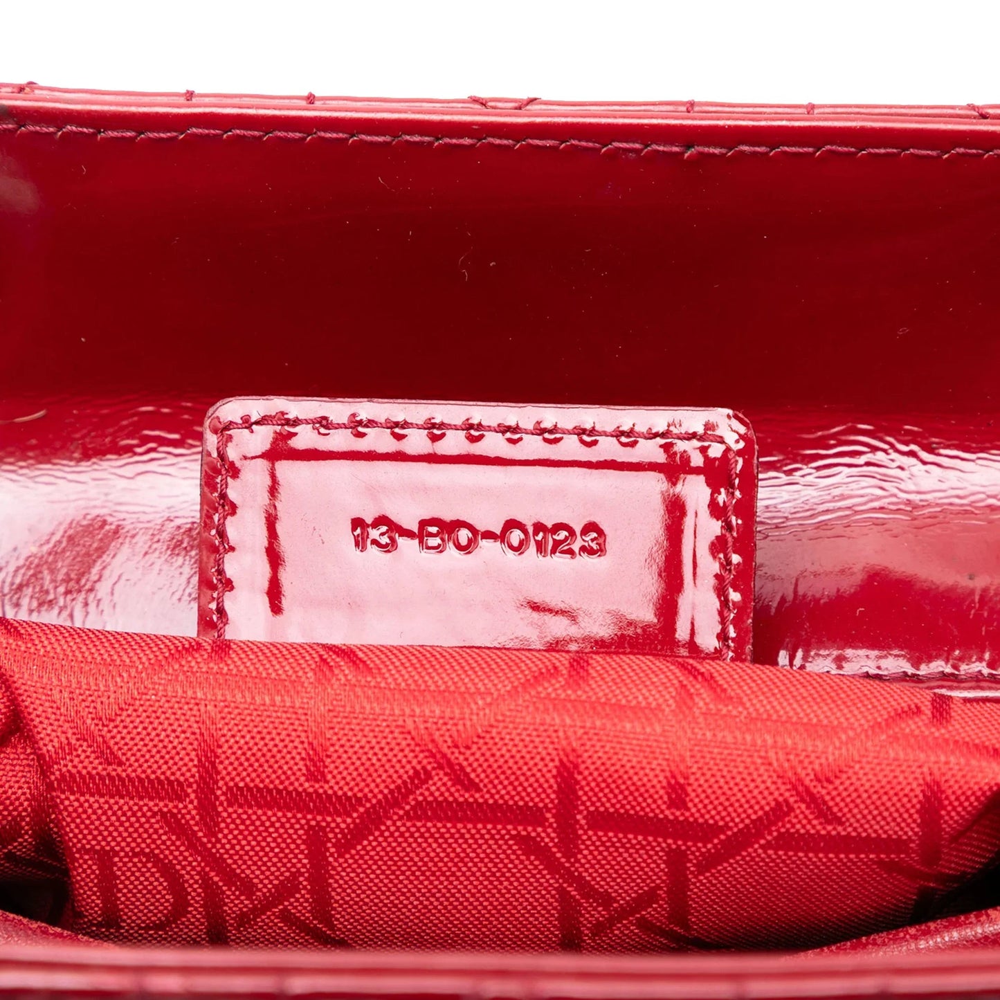 Red Dior Medium Patent Cannage Lady Dior Satchel