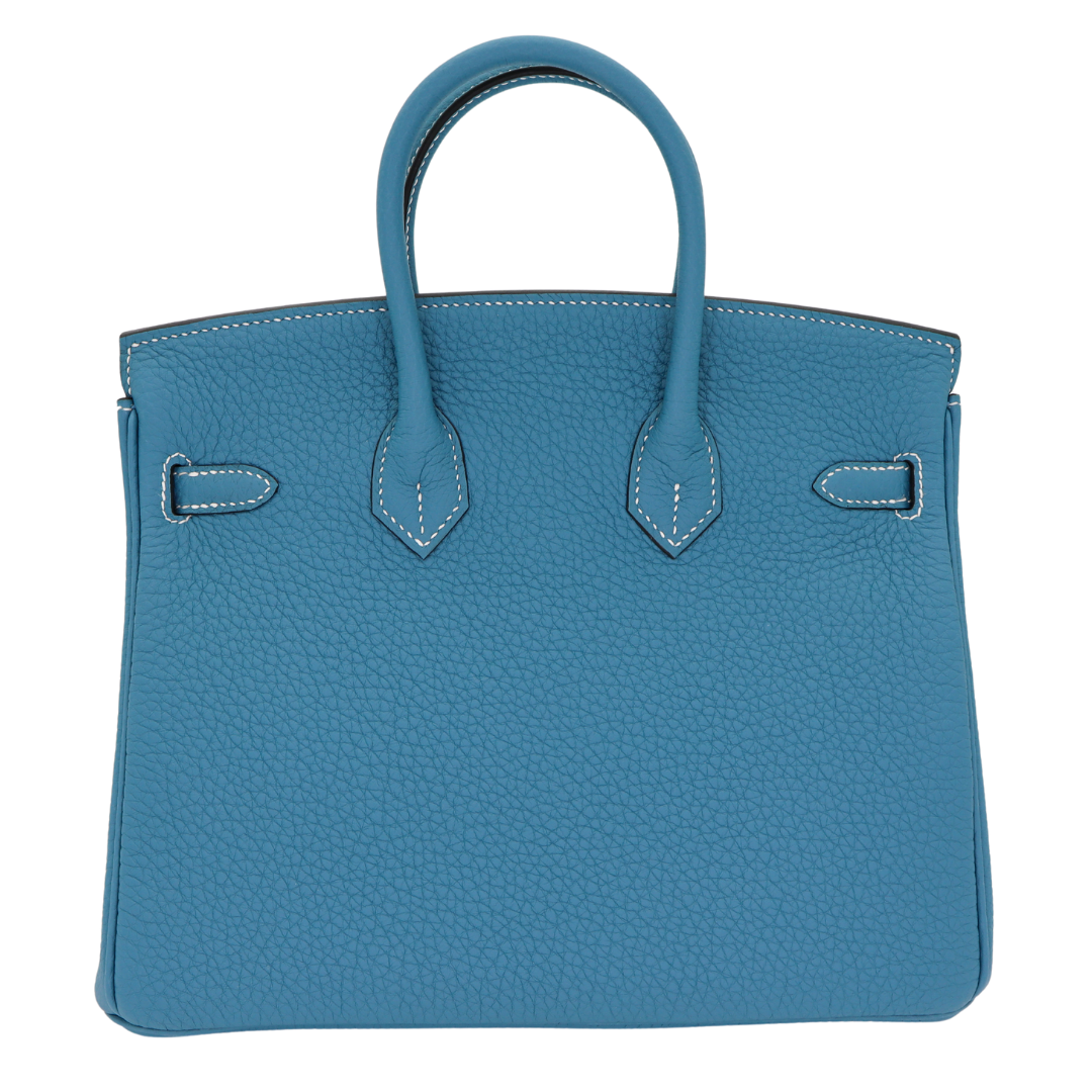 Hermes25cm Birkin Bleu Jean Togo Leather Gold Hardware