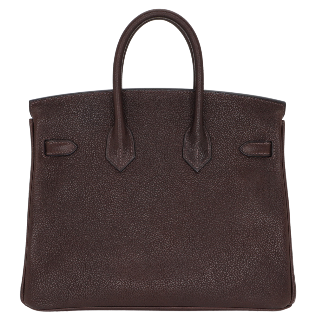 Hermes25cm Birkin Ebene Barenia Faubourg Palladium Hardware
