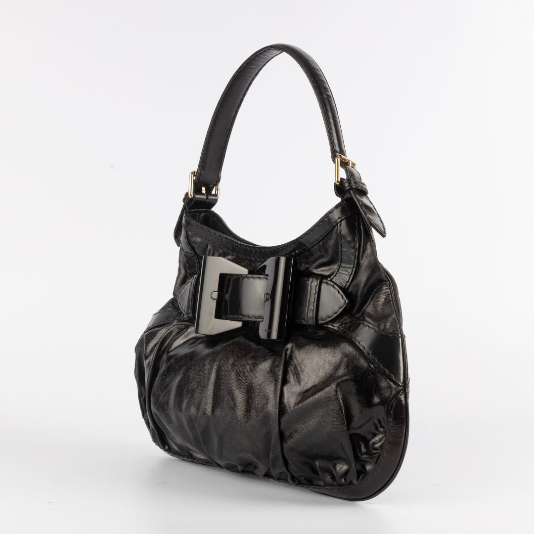 Gucci Leather Canvas Shoulder Bag