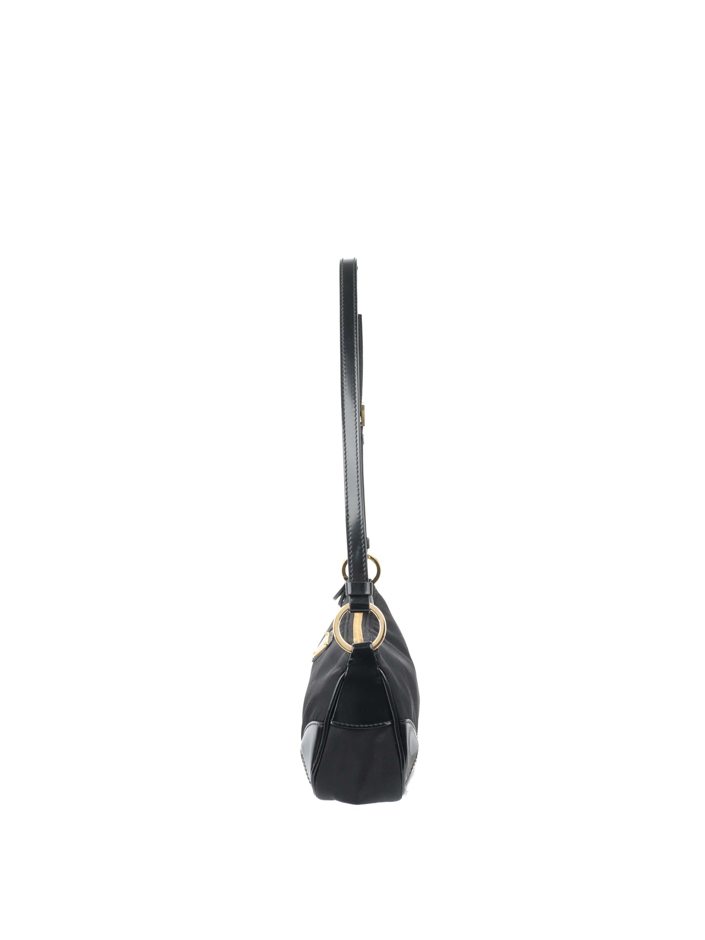 Prada Black Re-Edition 2002 Nylon Shoulder Bag.