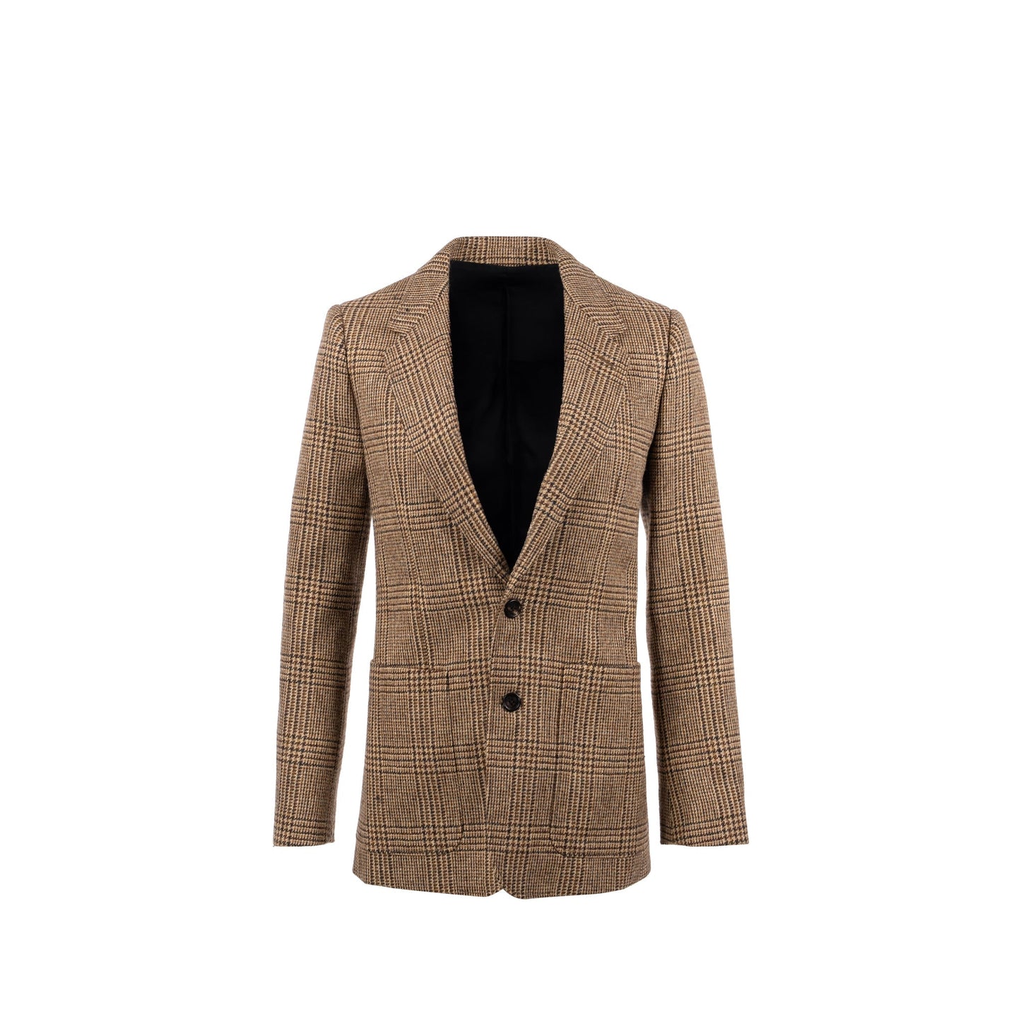 Celine Size 34 Houndstooth Blazer Wool Brown/ Green