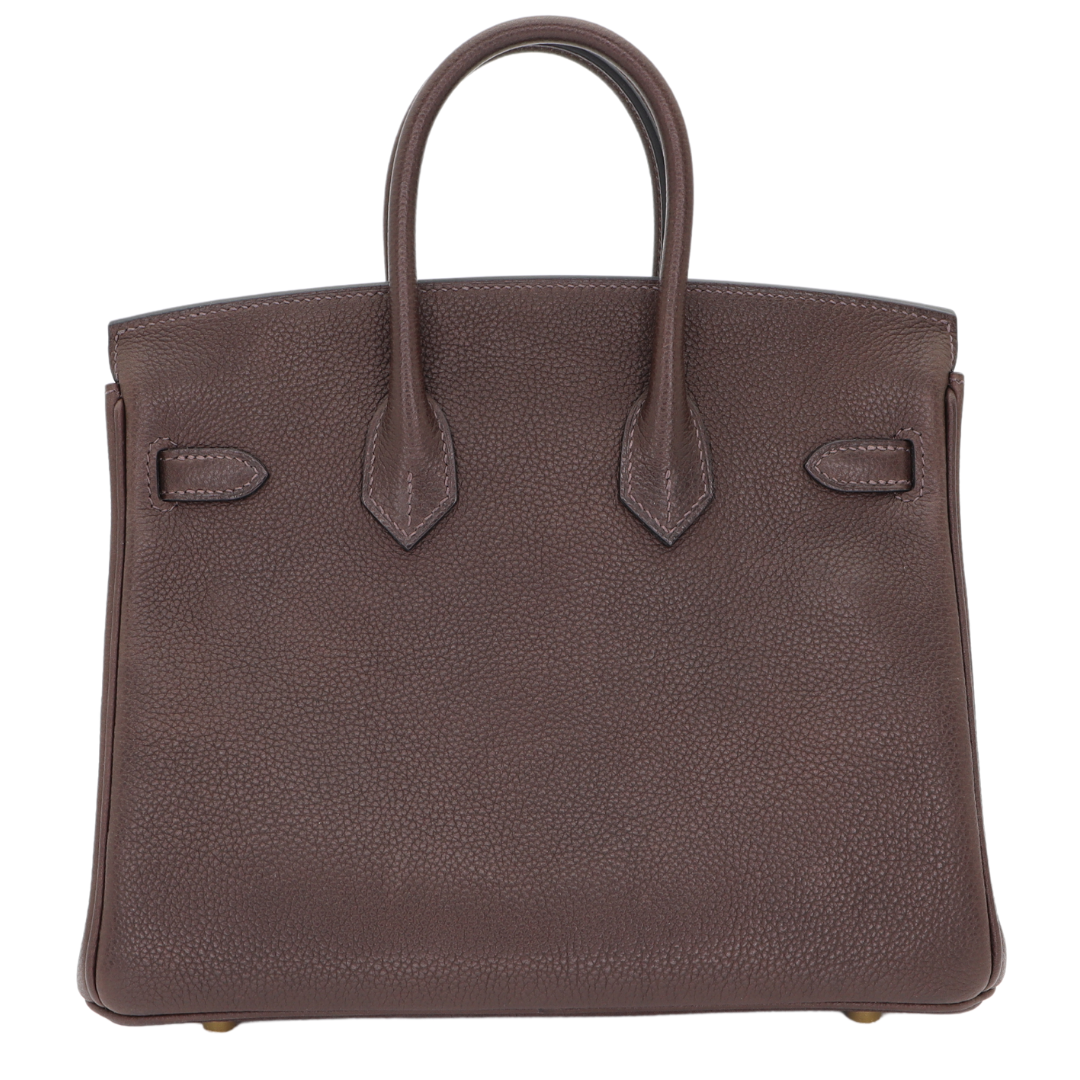 Hermes25cm Birkin Ebene Barenia Faubourg Gold Hardware