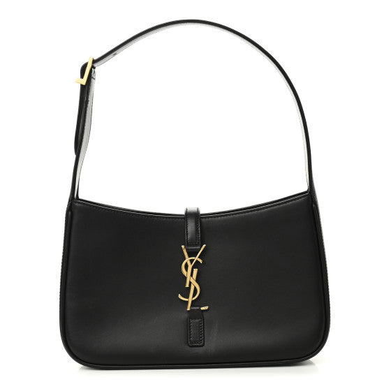 Saint Laurent Smooth Calfskin Le 5 A 7 Hobo Black