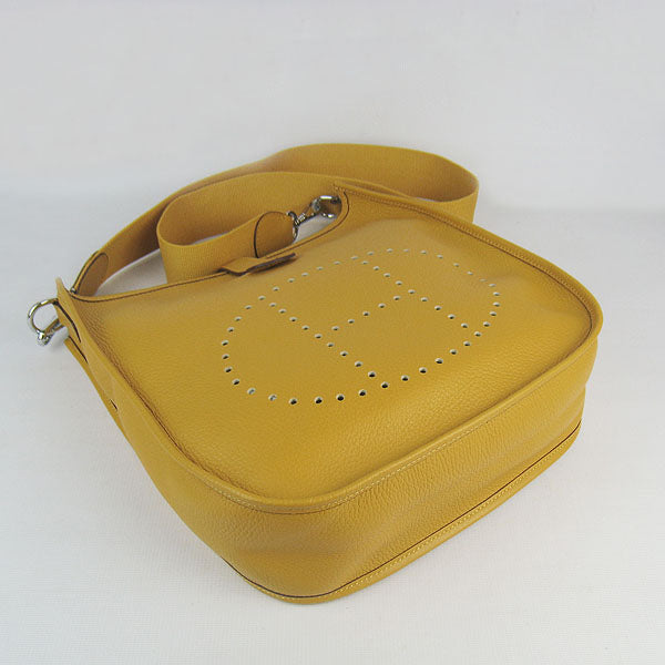 Luxury Hermes Evelyne I handbag H6309 yellow silver
