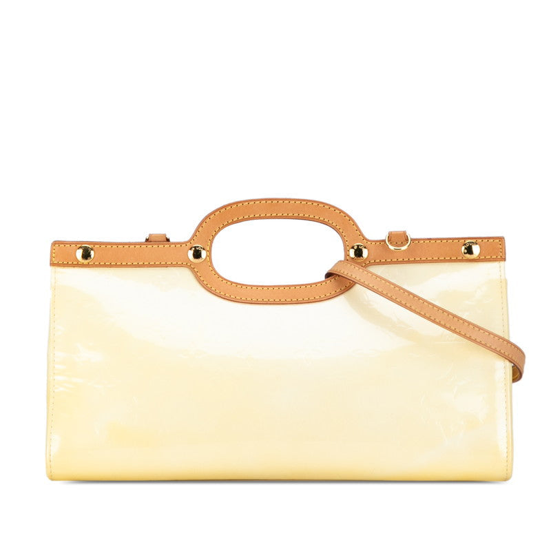 Louis Vuitton Monogram Vernis Lockbury Drive Handbag Shoulder Bag 2WAY M91372 zzle Beige Patent Leather Louis Vuitton