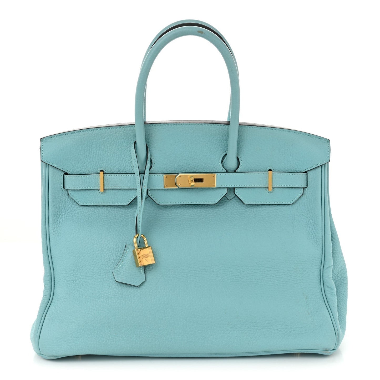 Hermes Taurillon Clemence BIRKIN 35  Bleu Atoll