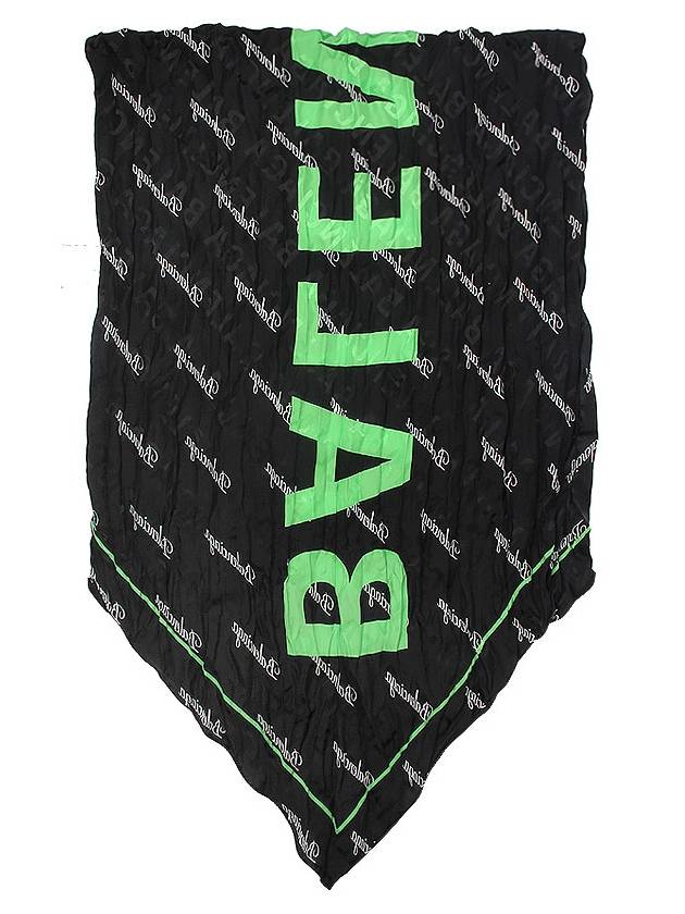 Luxury Balenciaga Trending 2026 All Over Logo Scarf Green Black
