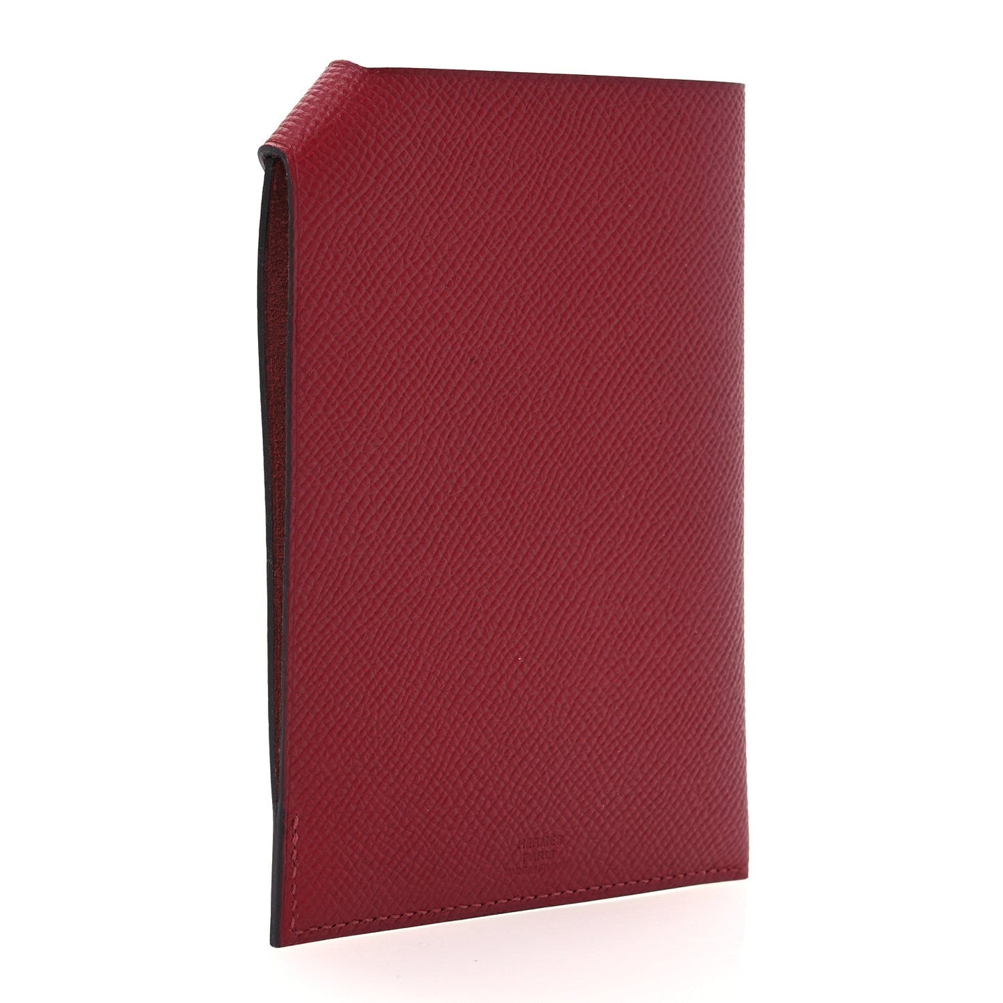 Hermes Epsom Tarmac PM Passport Holder Rouge Grenat