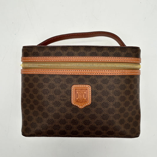 Luxury CELINE Brown Macadam PVC Leather Handbag