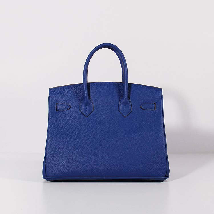 Luxury Hermes 30cm Birkin Bag Togo Leather with Strap Electric Blue Gold