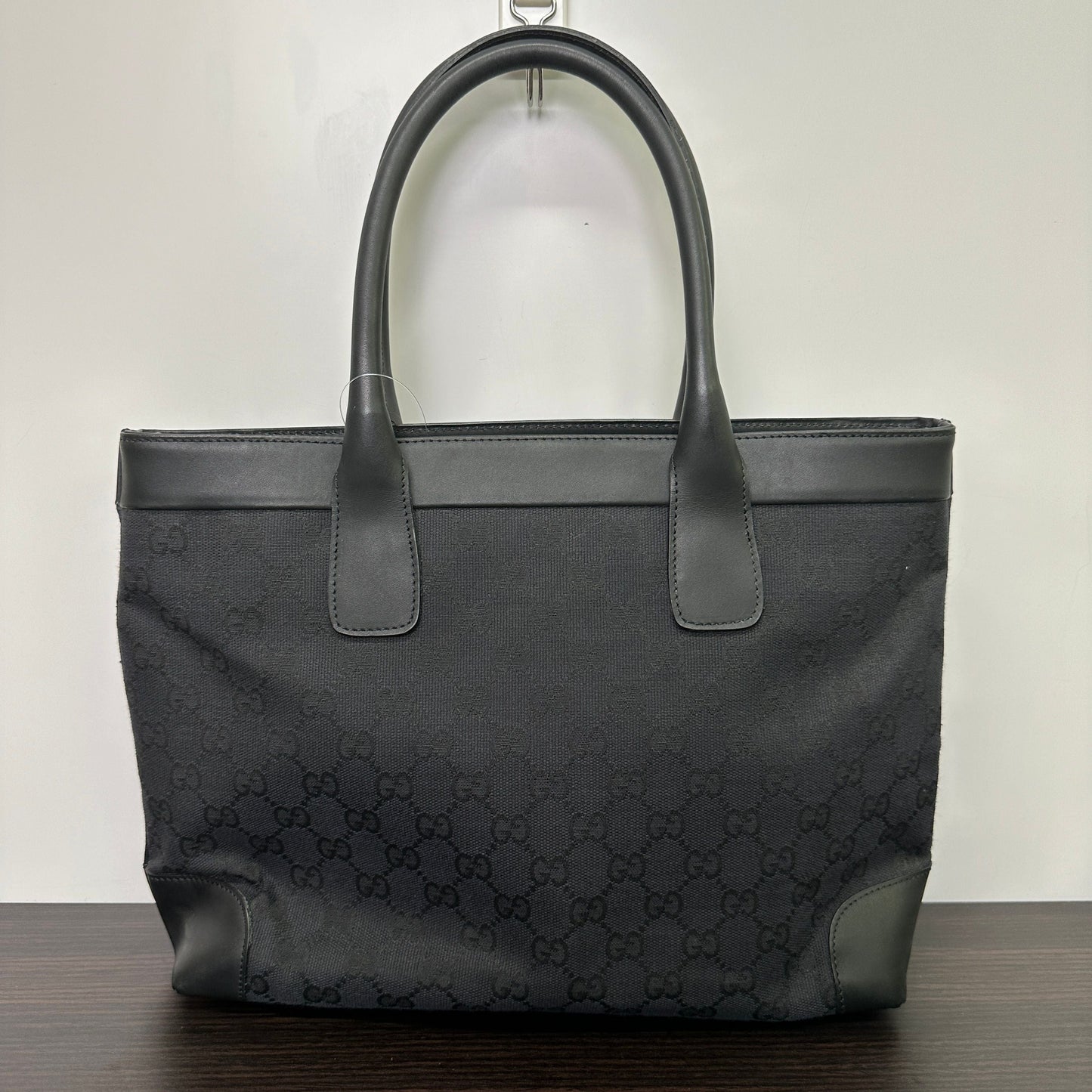 GUCCI GG Web Canvas Leather Black Shoulder Bag LB122221