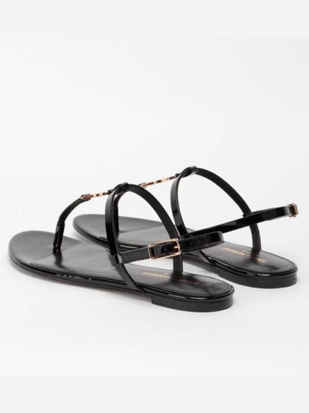 Luxury Saint Laurent Trending 2025 Women's Monogram Cassandra Sandals Black