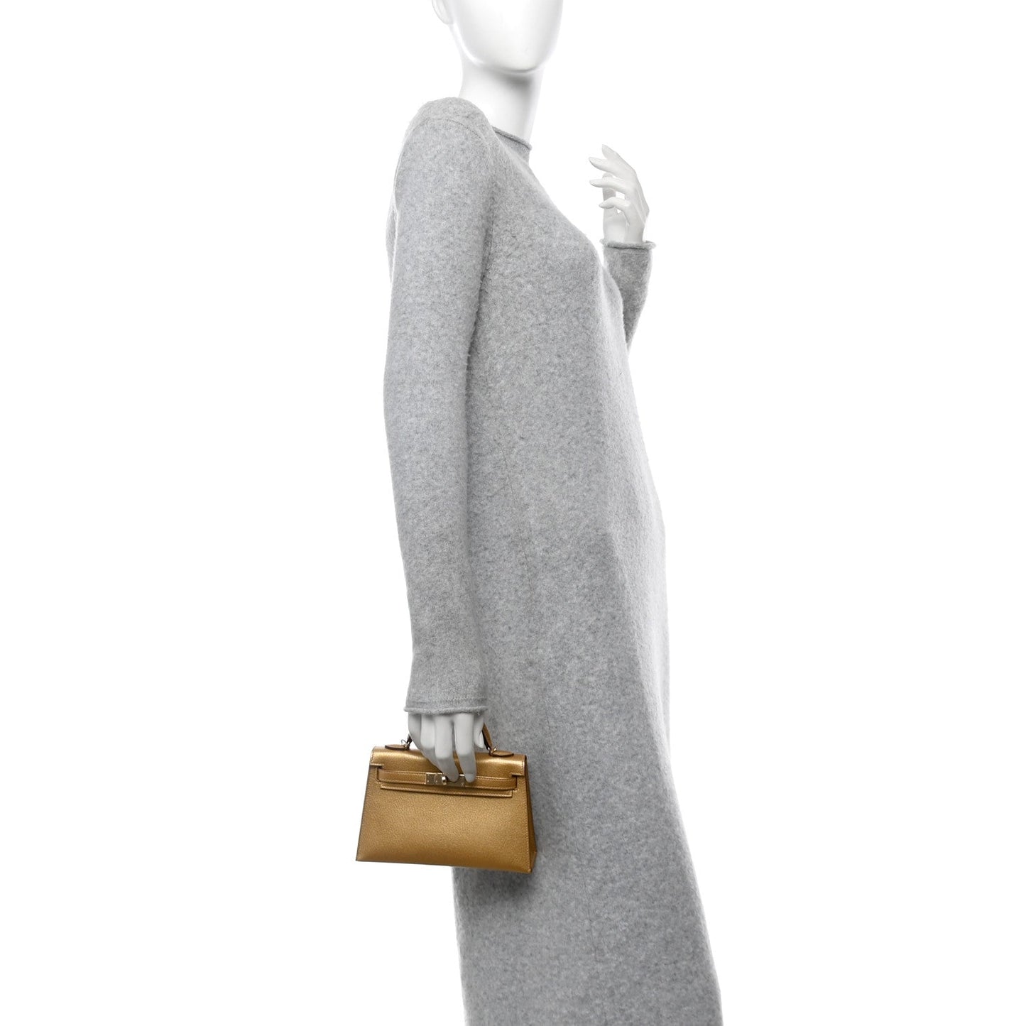 Hermes Metallic Chevre Chamkilight Mini Kelly Sellier 20 Dore