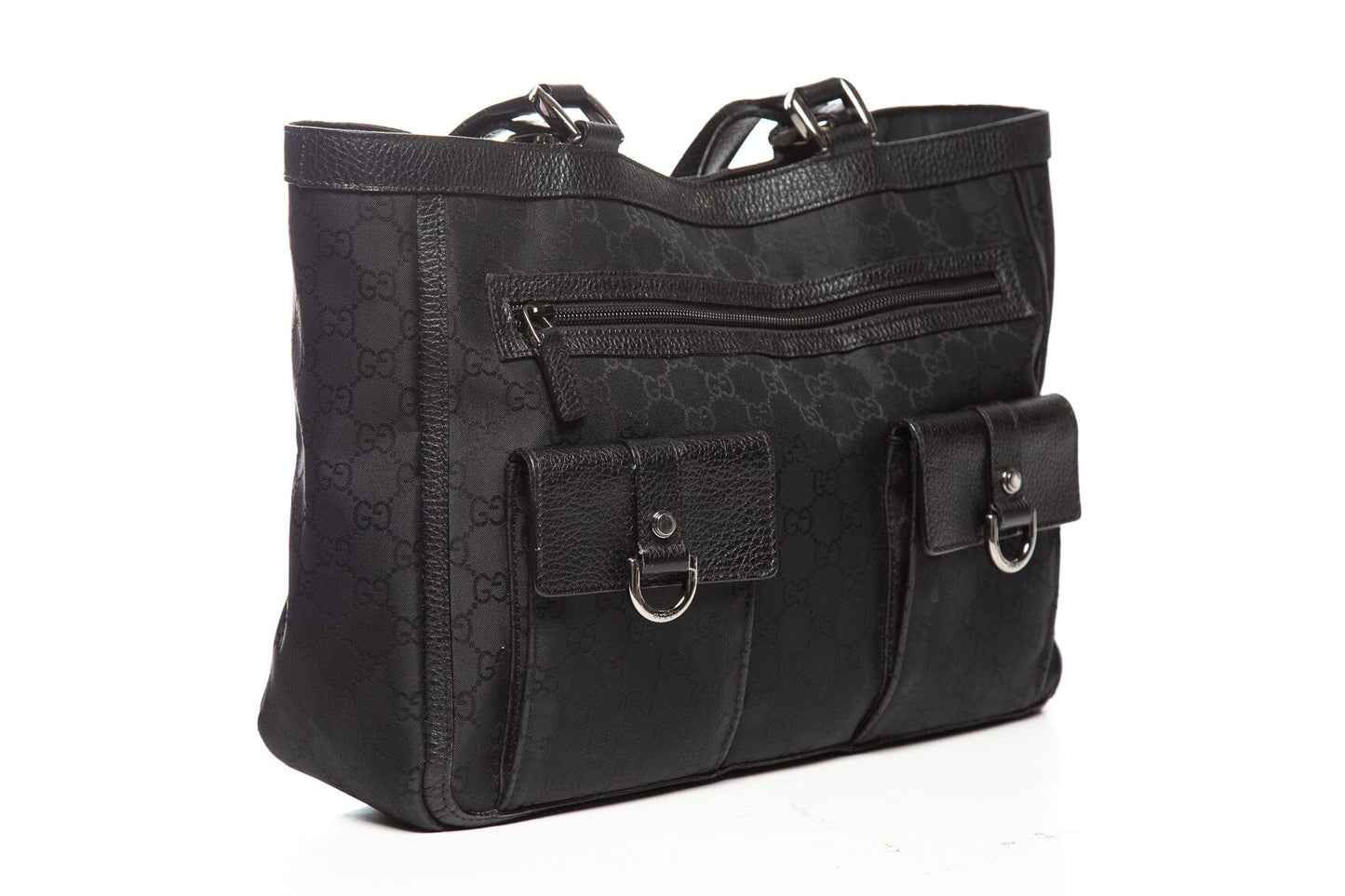 Gucci Black Canvas Mongram Handbag