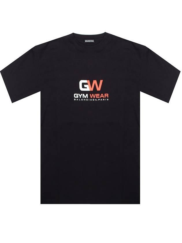 Luxury Balenciaga Trending 2026 Gym Wear Logo Print Short Sleeve T-Shirt Black