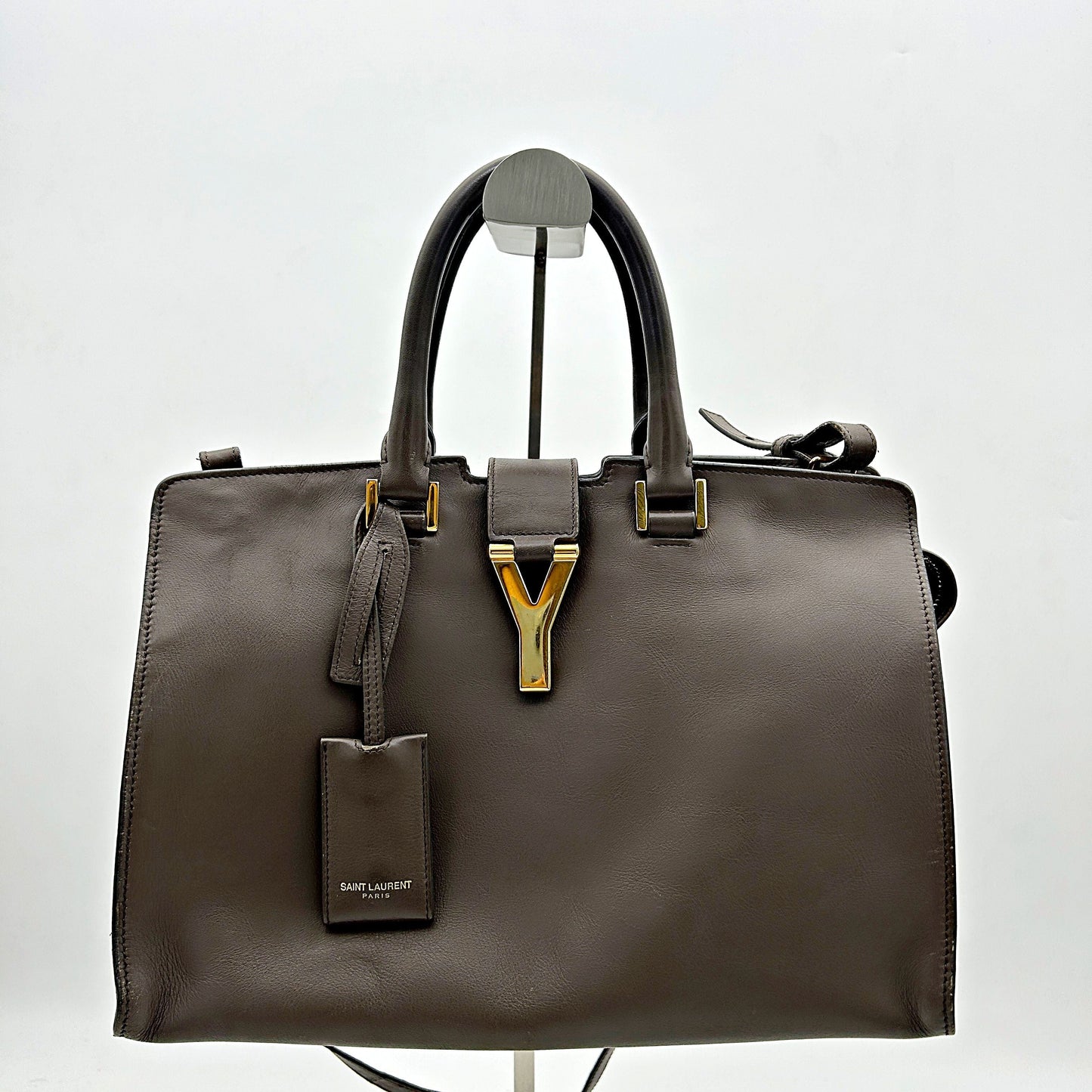 SAINT LAURENT Calfskin Small Classic Y Cabas Grey LA12289