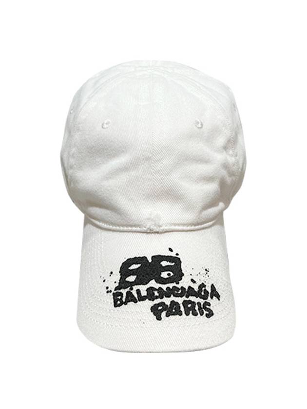 Luxury Balenciaga Trending 2026 Hand Draw BB Icon Ball Cap White