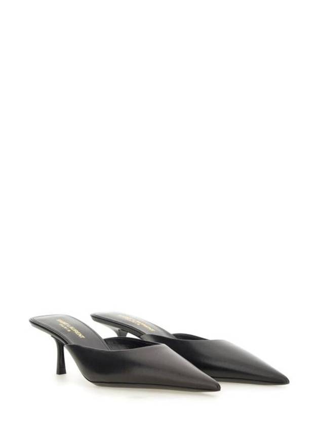 Luxury Saint Laurent Trending 2025 Women's Barbara Smooth Leather Mules Black