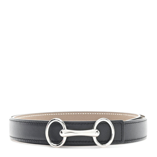 Hermes Swift Epsom 24mm Gamma Belt 80 32 Black Etoupe
