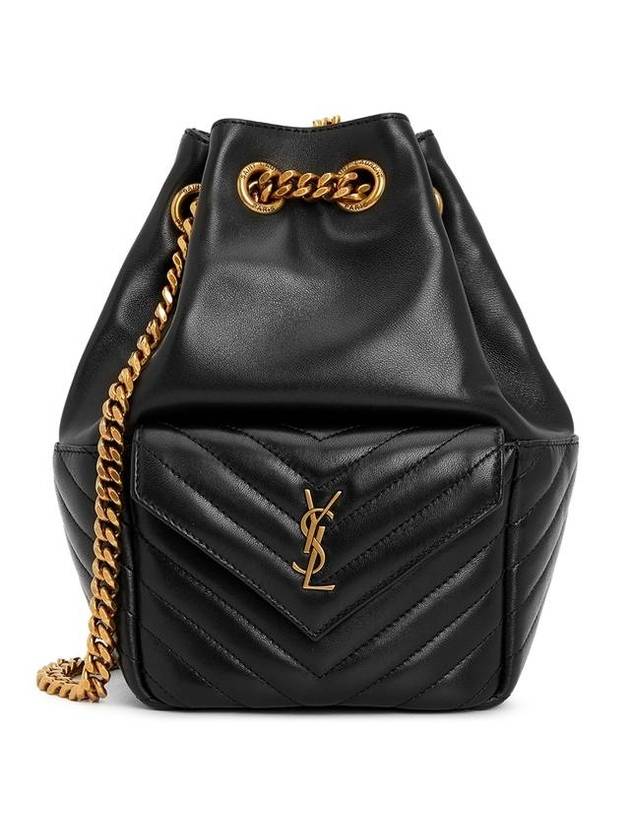 Luxury Saint Laurent Trending 2025 Gold Drawstring Chain Bucket Shoulder Bag Black