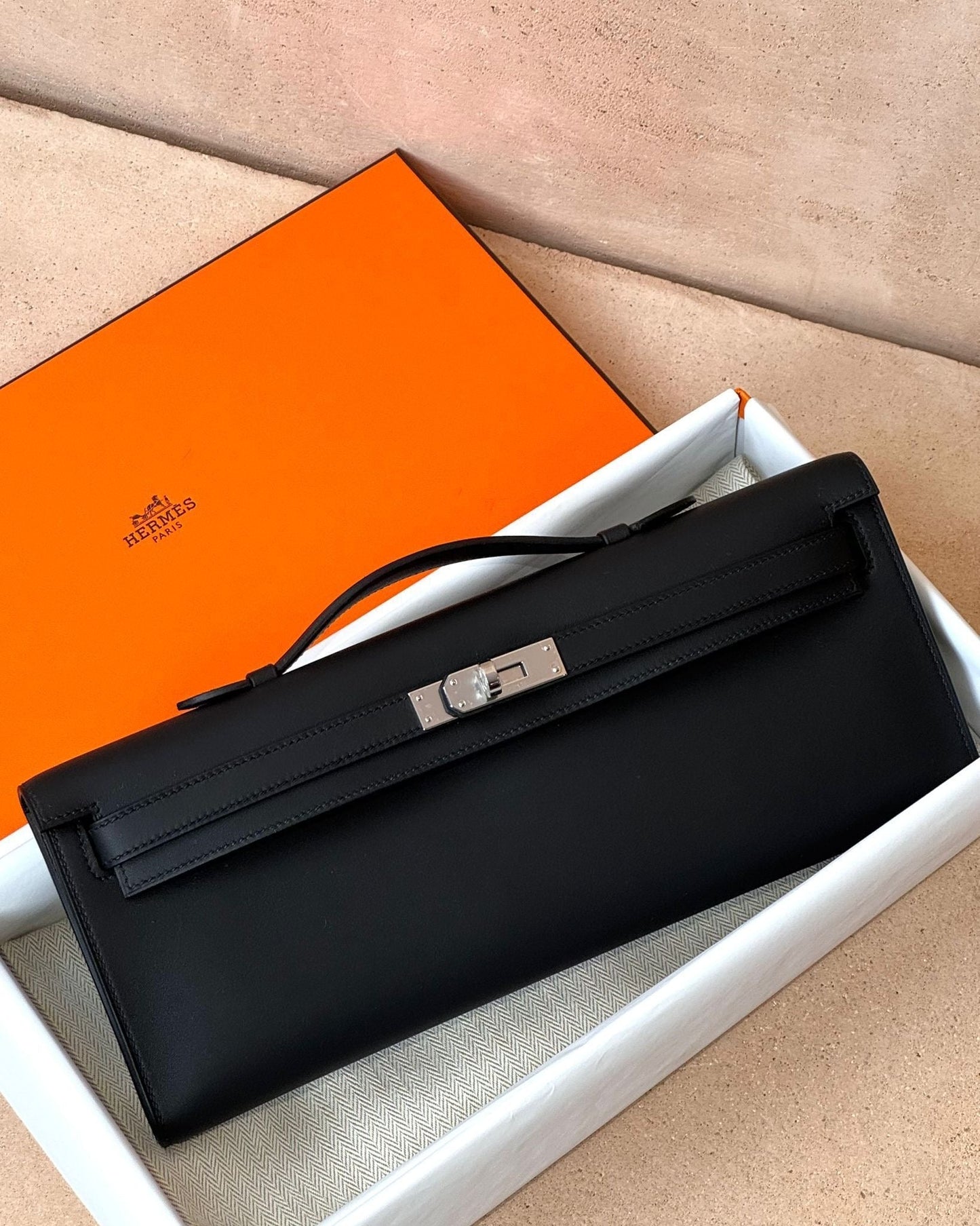 Hermès Kelly Cut - Black Swift | Palladium Hardware