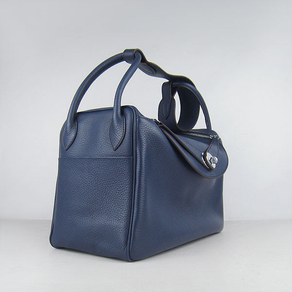 Luxury Hermes Lindy 6208 Ladies Lambskin Blue Handbag