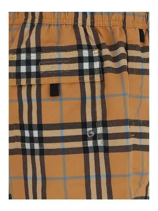 Luxury Burberry Check Drawstring Swim Shorts Orange
