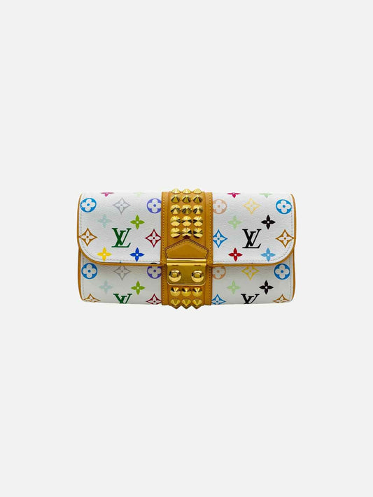 LOUIS VUITTON Courtney White Multicolor Monogram Clutch