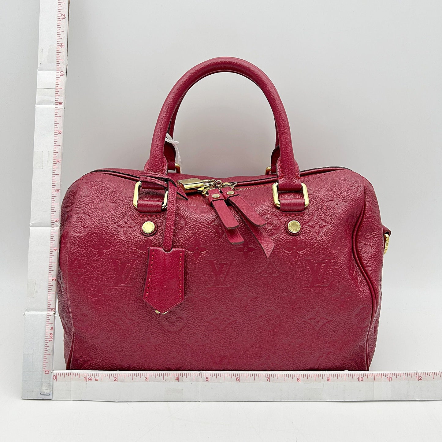 Louis Vuitton Monogram Empreinte Speedy Bandouliere 25 - Burgundy Handle Bags, Handbags LA29587