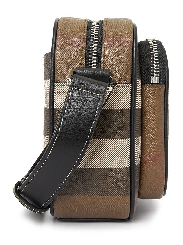 Luxury Burberry Men's Check Logo Messenger Cross Bag Brown