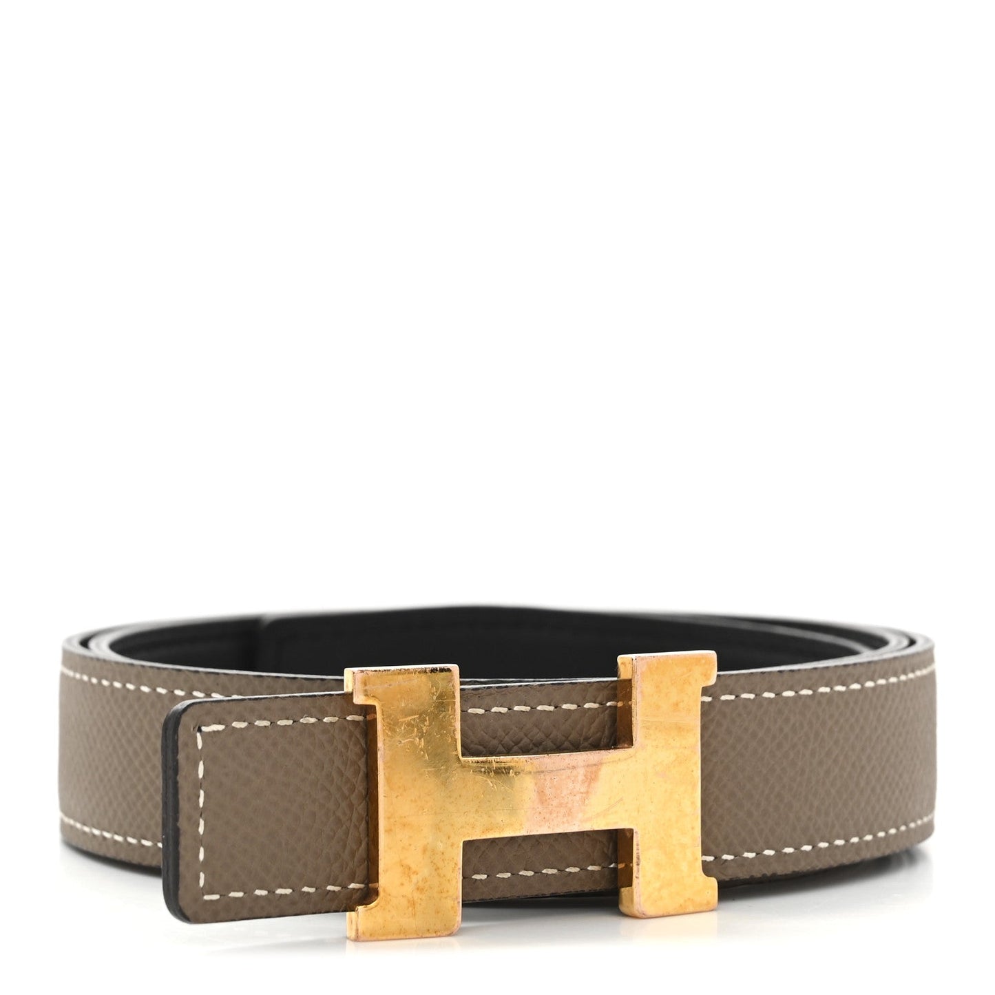 Hermes Swift Epsom 24mm Mini Constance H Belt 75 30 Black Etoupe