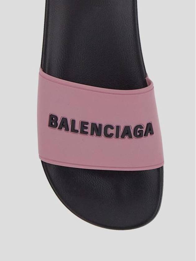 Luxury Balenciaga Trending 2026 Logo Pool Slippers Pink