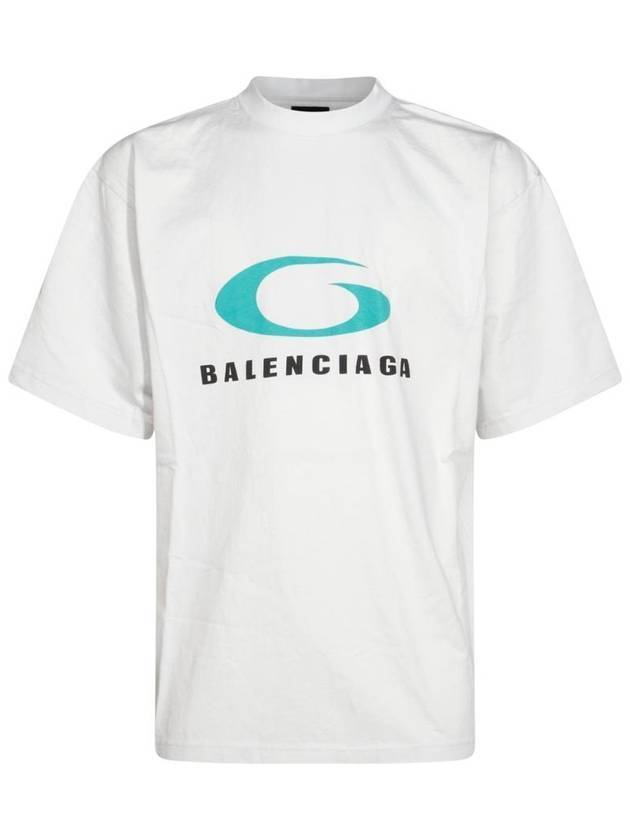 Luxury Balenciaga Trending 2026 Logo Print Cotton Short Sleeve T-Shirt White