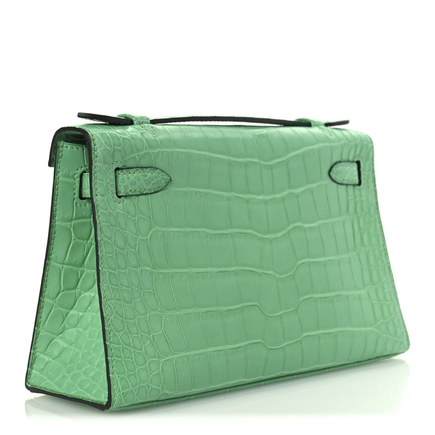 Hermes Matte Alligator Kelly Pochette Vert Comics