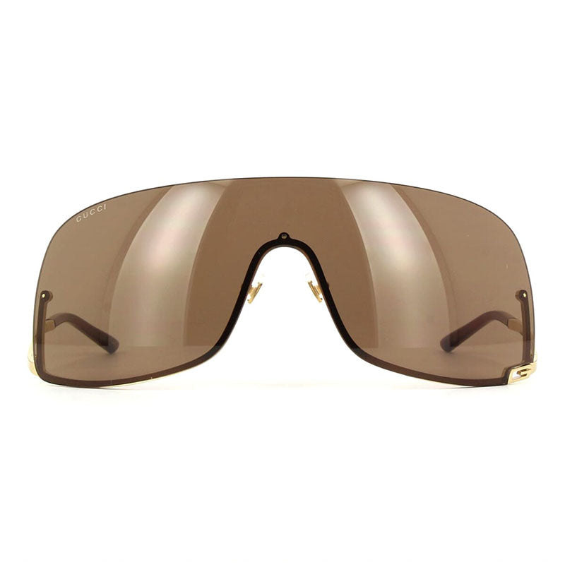 Gucci Sunglasses Shield Semi Rim, Gold Frame and Grey Lens GG1560S001