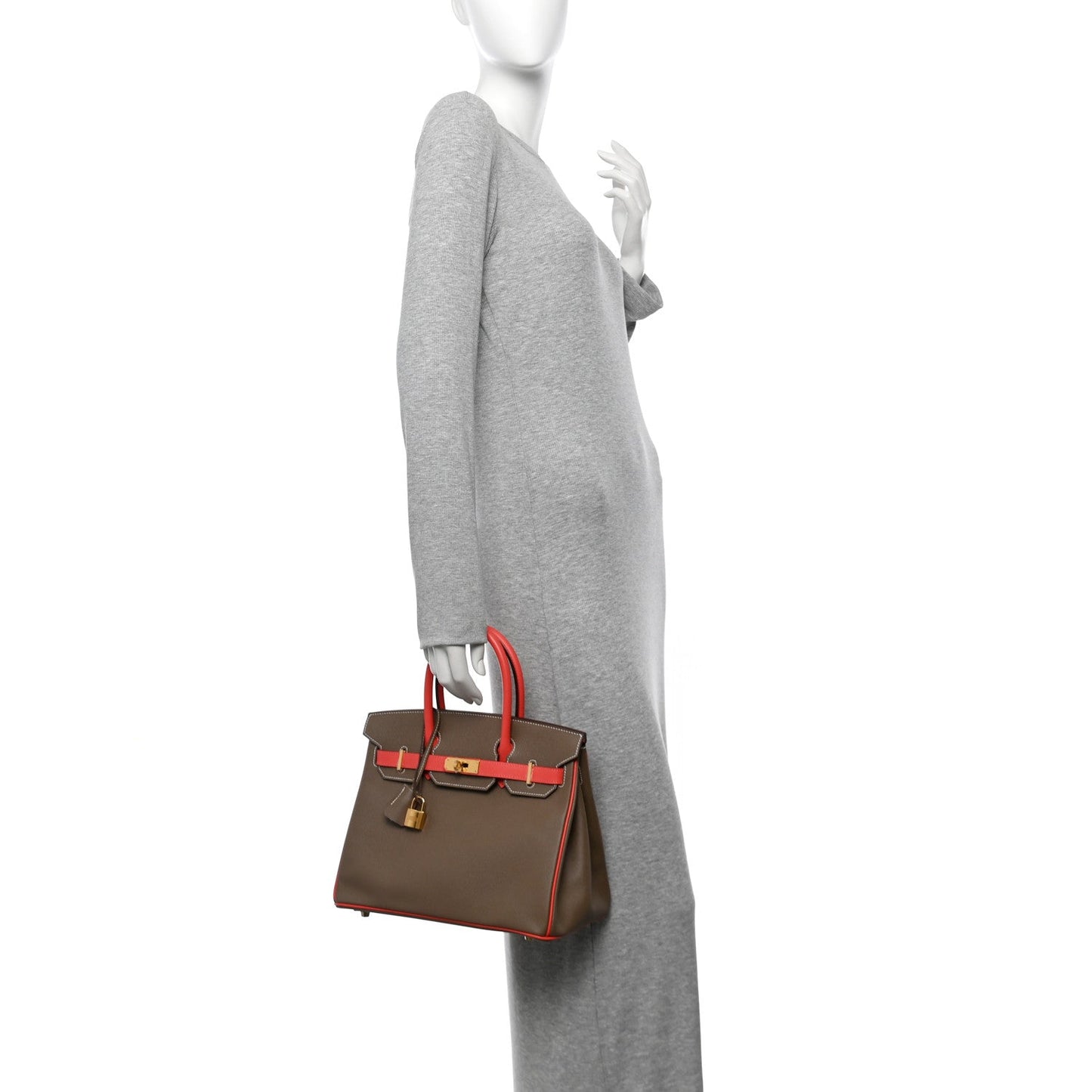 Hermes Epsom Horseshoe Birkin 30 Etoupe Rose Jaipur