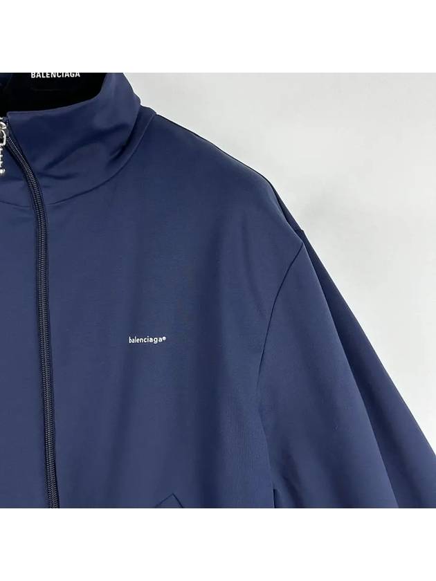Luxury Balenciaga Trending 2026 Logo Zip-Up Jacket Navy