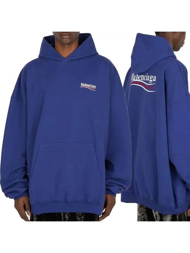 Luxury Balenciaga Trending 2026 Logo Print Oversized Hoodie Blue