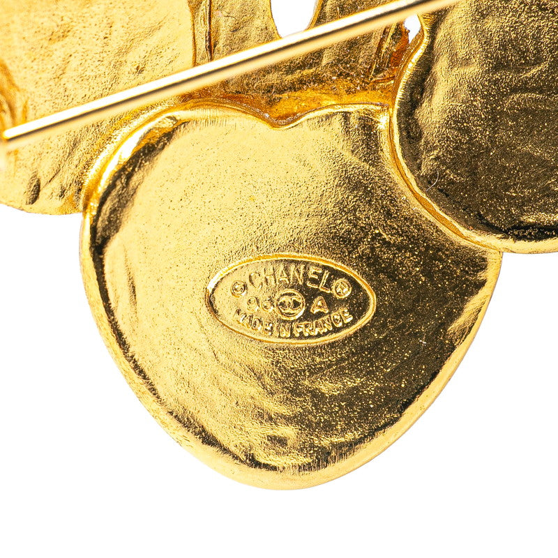 Chanel Gold Plated Coco Mark Clover Motif Brooch 96A Classic Flap Tote