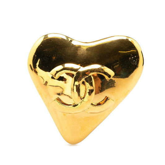 Chanel Coco Mark Heart Motif Brooch Classic Flap Tote