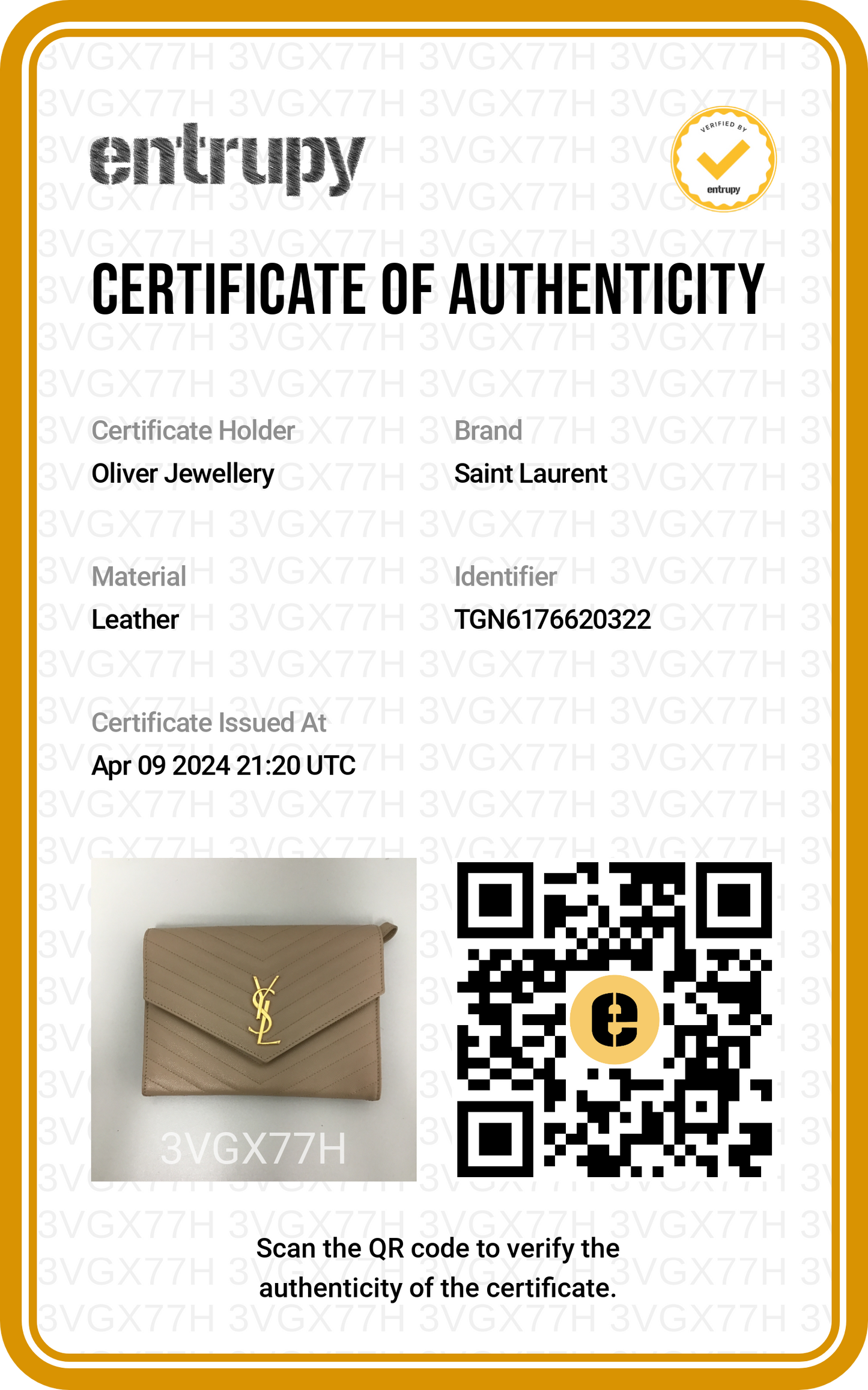 Saint Laurent 2022 Beige Grain De Poudre Matelasse Cassandre Flap Pouch